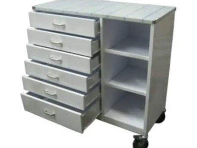Anaesthetic Trolley 6 Drawers 3 Shelves S Steel top