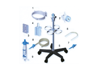 Surgical Suction Flovac Trolley 4 Place